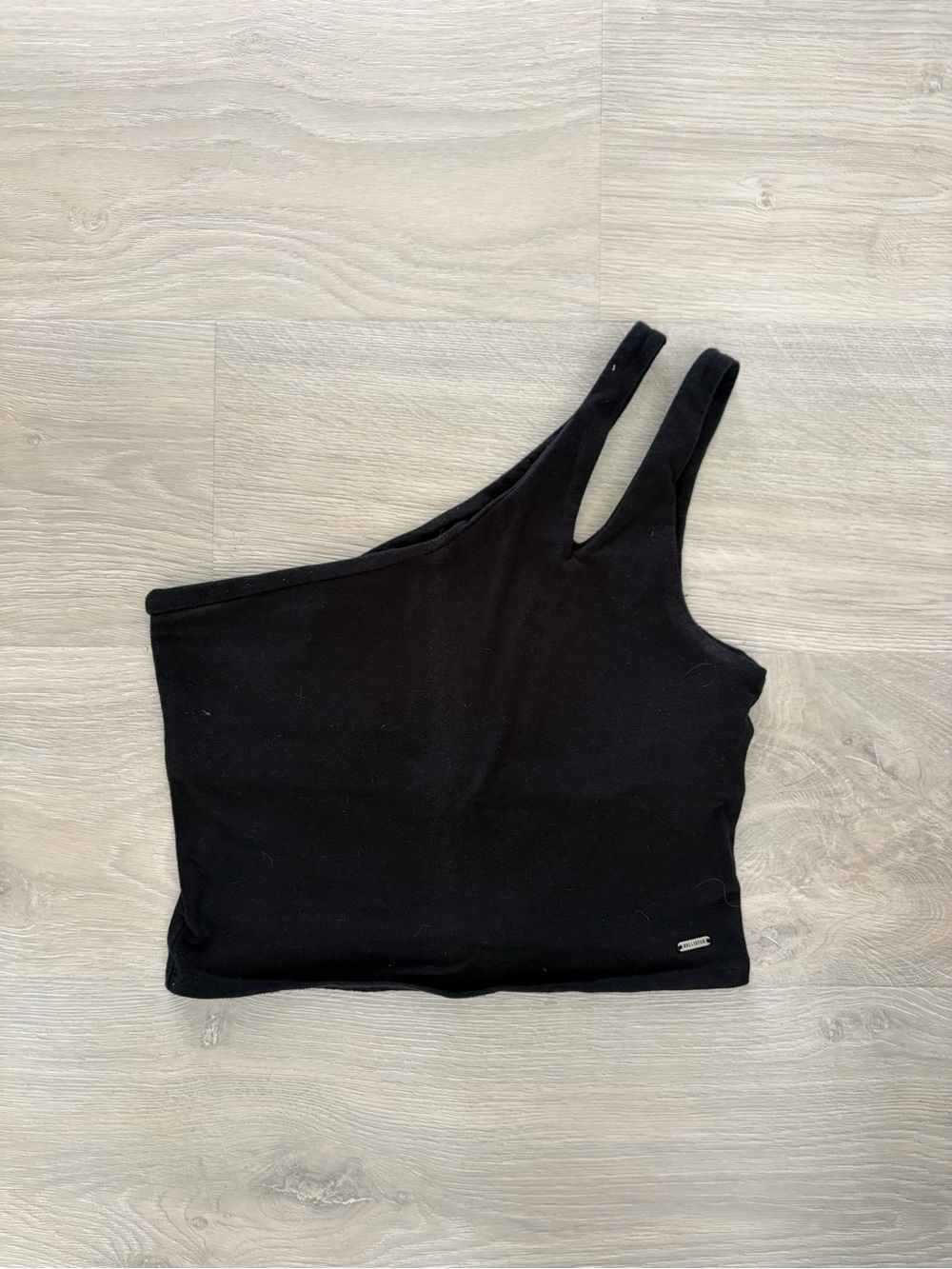 Hollister Black Asymmetrical One-Shoulder Crop Top